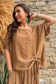Kiti Paisley Damask Hitch Tee Walnut